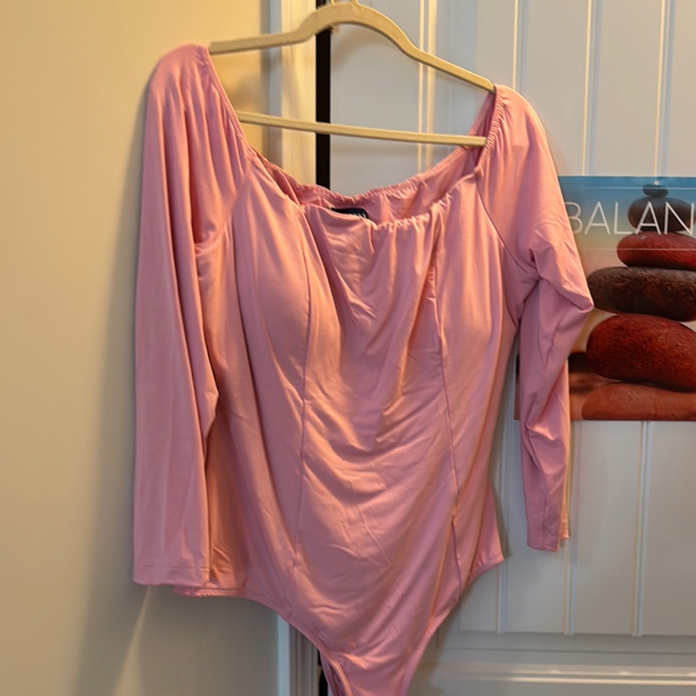 Pink Off-Shoulder Bodysuit NWT!